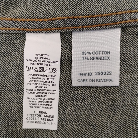 L.L.Bean‎ 1912 Jean Jacket Misses Regular Rinsed Denim XS Made in Mexico - Picture 4 of 8